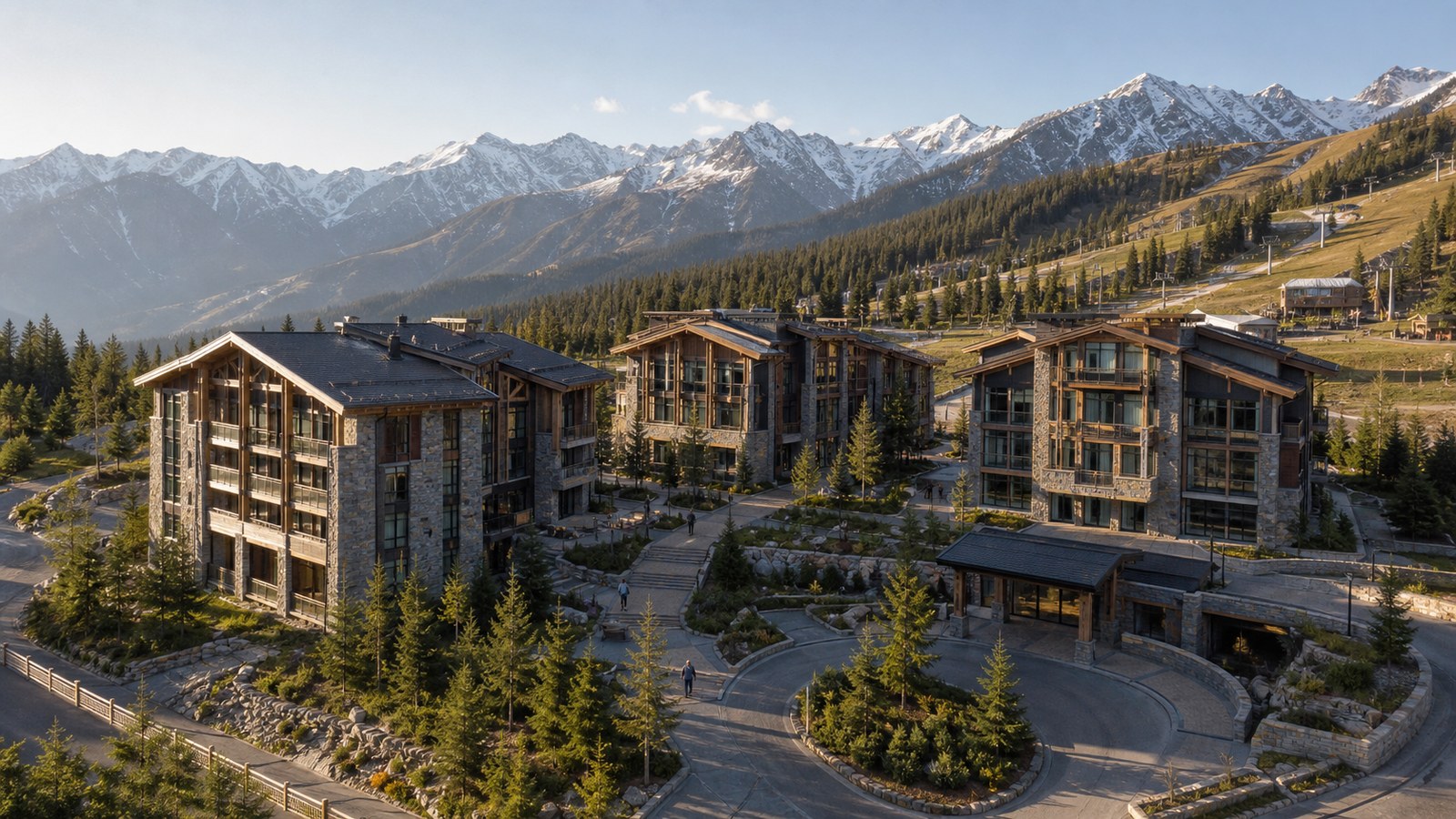 Yeni bir tatil destinasyonunda otel kümesi
