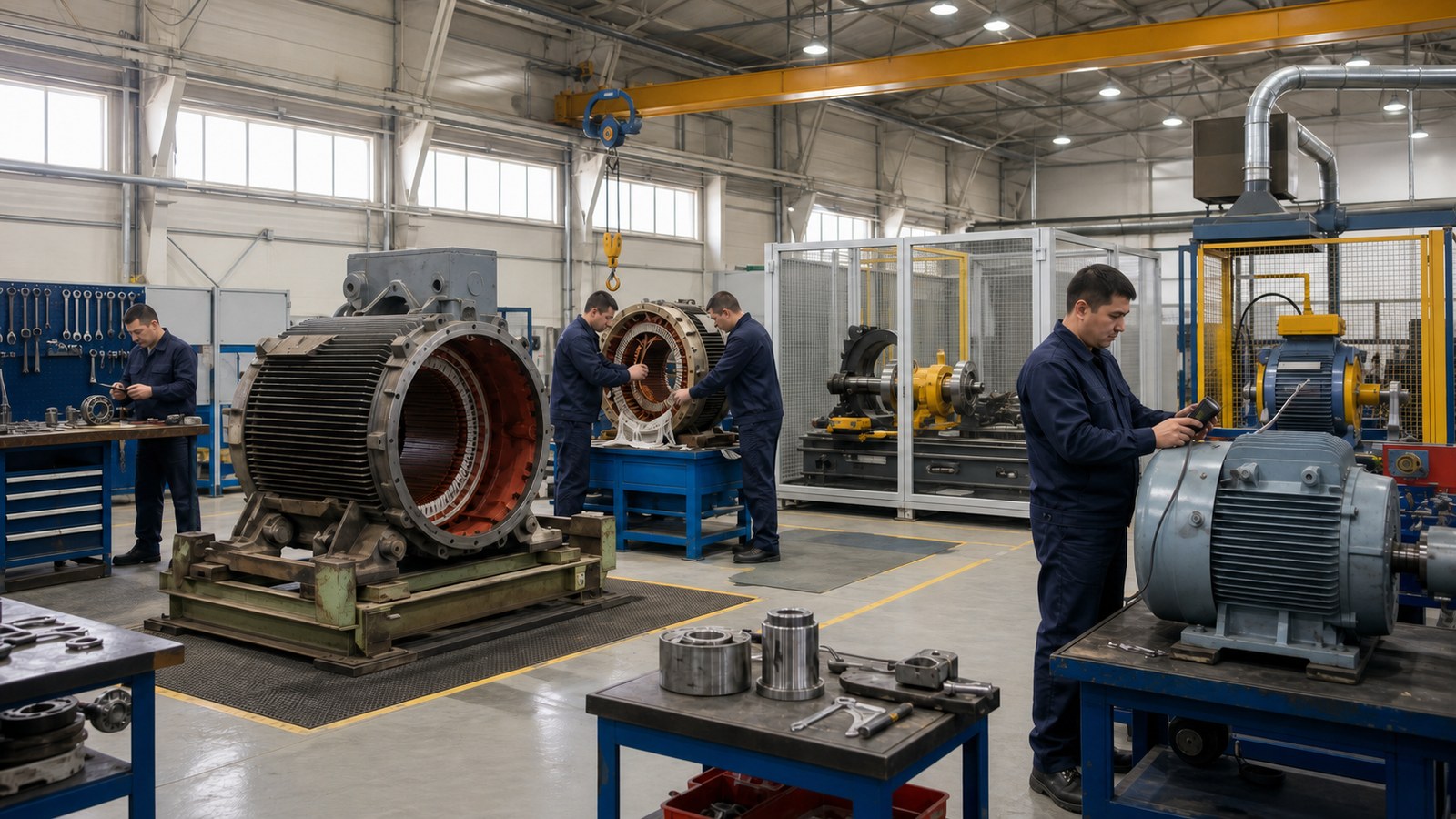 Elektrik motoru onarımı, yeniden sarımı ve duruma dayalı bakımı
