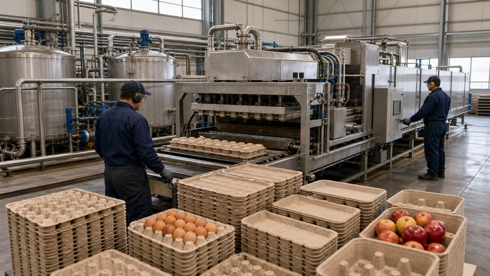 Yumurta ve meyve için kalıplanmış lif ambalaj ve viyoller
